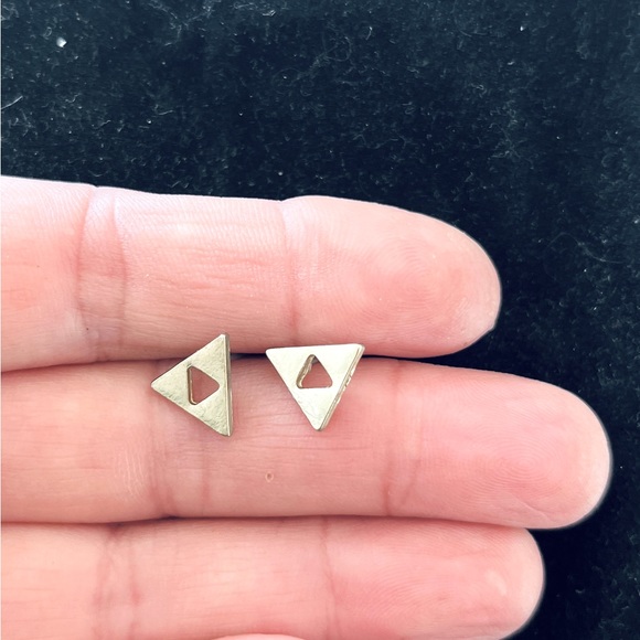 NEW Sterling silver?Triangle minimalistic post earrings - Picture 3 of 7